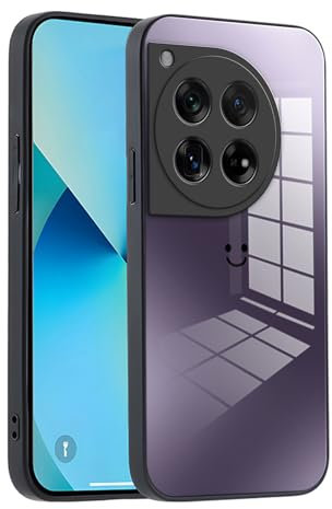 XINYEXIN Funda para OnePlus 12R Case con Vidrio Degradado, Moda Ultra Delgado Antichoque y Antiarañazos Protectora Carcasa - Púrpura