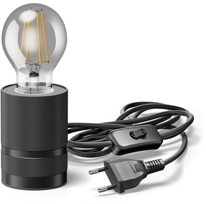 ledscom.de Tischlampe LITO, Schalter, schwarz, inkl. LED Lampe 370lm, extra-warmweiß