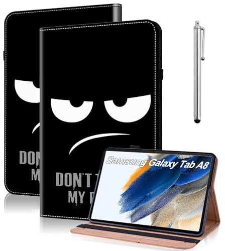 TUOLISG Hülle für Samsung Galaxy Tab A8 2022/2021 Folio Flip PU Leder Schutzhülle Galaxy Tab A8 10.5 Stifthalter Stand Wallet Cover Case Tablet Hülle SM-X200/ X205/ X207 -Nicht anfassen