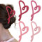 4Stück Herz Haarklammer Groß,Niedlich Hohle Herz Haarspangen Damen Liebe Herz Rosa Haarclips Haarklammern Süß Heart Haarspange Hair Clip Weinlese Y2K Heart Hair Clips Claw Clip Sommer Hair Accessories