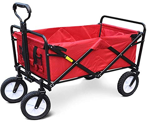 CCYENG Gartenwagen, Trolley, faltbar, Ziehwagen, Handkarren, Klappwagen, Handwagen für Outdoor, Camping, Grillen, Gartenarbeit, Einkaufen, Strand