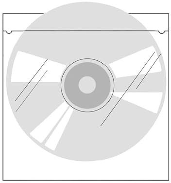 KLEBESHOP24 Selbstklebende CD-Hüllen | für Präsentationsmappen, Lehrbücher usw. | transparent | oben offen | quadratisch | Menge wählbar / (100 Stck.)