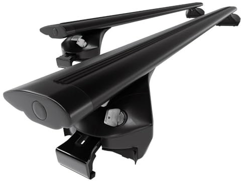 Mossa - Alu-Dachträger kompatibel mit Audi A4 B9 Avant (2016-2024) - schwarz Dachträger Dachgepäckträger - integrierte Relinge 2