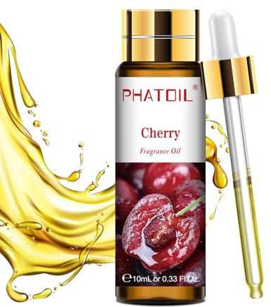 PHATOIL Frucht Duftöl Kirschöl 10ML, Ätherisches Öl Kirsche für Aromatherapie von Erstklassige Qualität, Ätherische Öle Duftöle für Diffuser, Raumdüfte, Seife, Kerzen, Cherry Oil