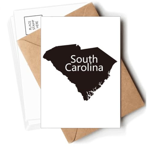 Süd-Umrisskarte Amerika USA Postkarten Umschläge Blanko Notizkarten Versand