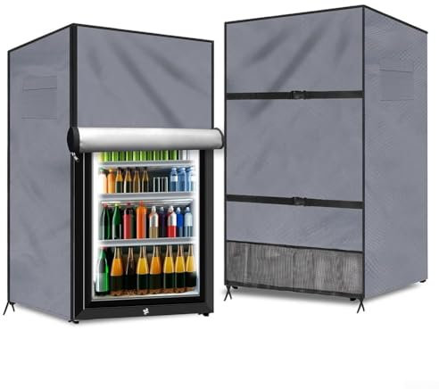 Upright Freezers Cover, Outdoor Waterproof Oxford Cloth Mini Refrigerator Protective Cover, For Most 3.0 Cubic Compact Upright Freezers, Black(grey S)
