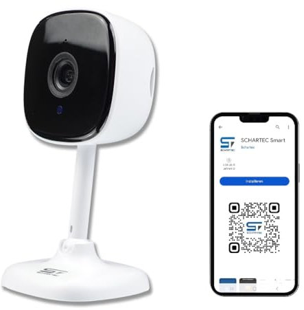Schartec Überwachungskamera innen WiFi mit Bewegungsmelder und Nachtsicht WLAN Kamera 2 MP 1080p Full HD smart Camera Indoor per APP