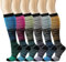 Utensilsto 6 Paar Kompressionsstrümpfe, Stützstrümpfe für Damen und Herren, Compression Socks Stützstrümpfe Kompressionssocken für Sport, Wandern, Reisen, Radsport, Running, L/XL