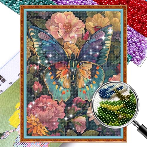 Generisch Butterfly Bead Embroidery Kit Erwachsene Schmetterling 30x40cm
