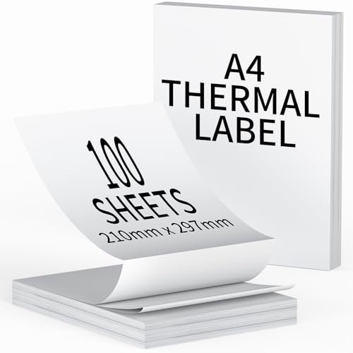 A4 Thermal Paper(Folded), 100 Sheets 210mm × 297mm Continuous Printing Paper, Compatible with M08F, MT800, MT800Q Portable Thermal Printer, for Travel or Home Work, Picture, etc