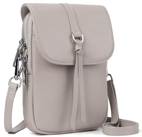 befen Echtleder Handytasche zum Umhängen Damen, RFID-Blockierung Handy Umhängetasche Damen Klein Handtasche Leder, Handytasche mit Geldbörse zum Umhängen, Crossbody Bag mit Verstellbar Schultergurt