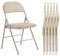 Elevon 6 Stück (Stoff/Vinyl) Stahlrahmen Metallschaum gepolsterte Klappstühle Beige