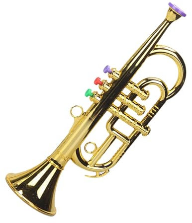 Toy Trumpet, Simulated Musical Brass Instrument Horn, Eltern-Kindmusik, Lernhilfe, lustiges Lernspielzeug für , Mädchen, Kleinkinder, Kinder, realistischer Sound und Design