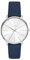 BUREI Frauen Uhren Mode Minimalistisch Analog Leder Quarz Wasserdicht Uhren für Frauen (Blue Silber)