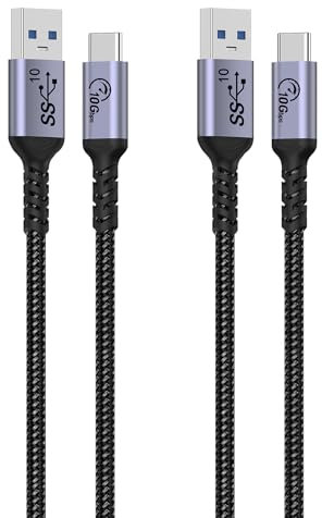SUMPK Cable USB C 10Gbps [1m 2Packs], USB 3.1 Gen 2 Tipo C Cable de datos de alta velocidad compatible con Android Auto, Auto Play, Cargador de automóviles, iPhone 16/15