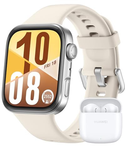 HUAWEI WATCH FIT 4 Smartwatch Bianco + Freebuds SE 2, 100 Modalità di Allenamento, Ultra-sottile, Fitness Tracker, iOS & Android, Cassa in Alluminio, Batteria fino a 10 Giorni, AMOLED, Bianco