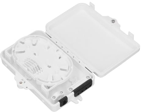 OPPWONG Optical Network Terminal Box, 4 IP65 Wall Mount Fiber Coaxial Cable Splitter Distribution Box Network with Installation Accessories for Fiber Cables Fusion Splicing,