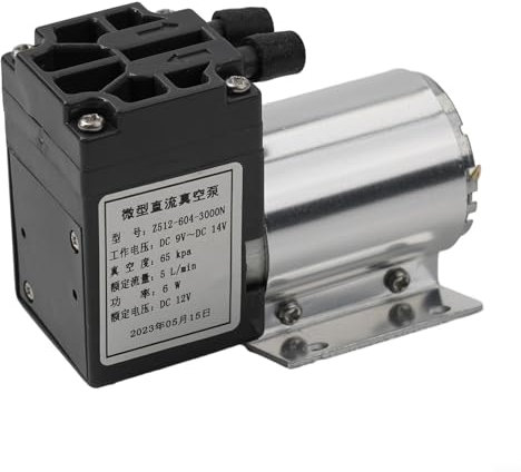 Bomba de succión de aire mini bomba de vacío de 12V DC, con carcasa de aluminio de plástico de ingeniería 5L/min Presión de flujo 65-120kpa para uso industrial