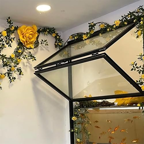 SOFACHEN Ventanas Plegables Verticales, Marco de Aluminio Reforzado con Vidrio, Ventana de Guillotina Doble para vagón Comedor, Restaurante de Comida rápida, Personalizables(WxH 35.4x39.3in/90x100cm)