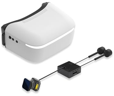 HD FPV-Brille L 1920 x 1080, 4,5 Zoll, 4 km Entfernung, Kopfverfolgung, kompatibel mit RC-Autos, FPV-Drohnen, Starrflügel-Gimbal(With moonlight kit)