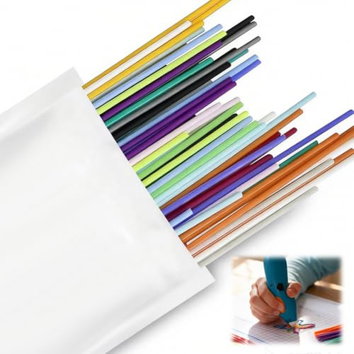 320 Stück 32 Farben 3D Stift Filament für 3 Doodlers Start Pen 2.5mm, PCL Niedrige Drucktemperatur 3D Druck Stifte Nachfüllungen, für 3Doodler Start+ Pen