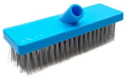 Balai métallique robuste pour jardin, grattoir de toit pour élimination de mousse avec manche télescopique, balai de nettoyage pour terrasse, démousseur pour jardin, patio, piscine (fils de brosse de