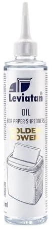 LEVIATAN GOLDEN POWER Olio per Distruggidocumenti 250 ml – Lubrificante per Manutenzione Lame – Protezione Anti-Inceppamento e Prestazioni Costanti