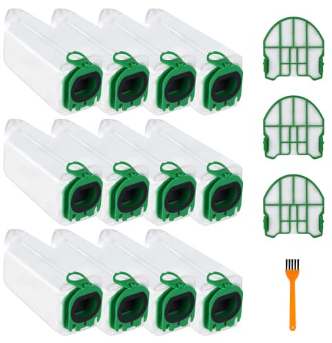 Spofan Staubsaugerbeutel für Vorwerk Kobold VB100 FP100 Akku-Staubsauger | 12 Stück Staubbeutel mit 3 Motorschutzfilter Filtertüten Ersatzteil Zubehör VB 100 FP 100 Beutel