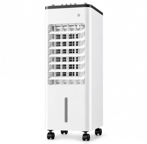 Aire Acondicionado Portátil con Depósito de 9 L, Enfriador de Aire Evaporativo con 3 Velocidades, Temporizador de 15 Horas y Oscilación de 90°