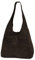 AMBRA Moda Damen Ledertasche Shopper Wildleder Handtasche Schultertasche Beuteltasche WL818 (Dunkelbraun)