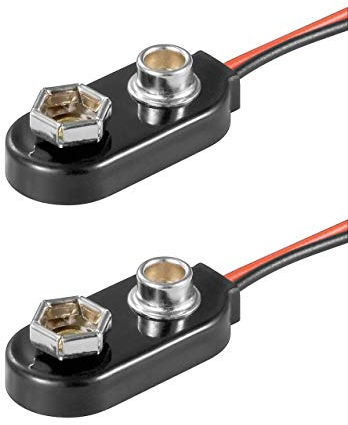 PerfectHD 2X 9V Batteriehalter | I-Form | lose Kabelenden | wasserabweisend | Akkuhalter Batterieclip | 2 Stück