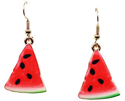 Pexuya Silber Ohrringe Damen Zirkonia Hänger 925 Sterling Silber Ohrringe für Damen LEH21 Watermelon