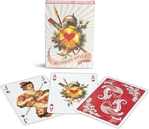 Da Brigh Russischer Stil Spielkarten Deck, Rot, Englisch