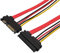 QiCheng&LYS - Cable de extensión SATA de 22 pines (7 + 15) macho a hembra (datos y corriente combinados, cable delgado SATA de 30 cm)