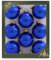 Krebs Glas Lauscha Weihnachtskugeln blau glänzend 8 Stück/Set, Ø 7 cm