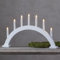 Fensterleuchter Trapp von Star Trading, Kerzenständer mit 7 Glühbirnen E10 warmweiß, Weihnachtsdeko aus Holz in Weiß, Kabelschalter, Länge: 57 cm