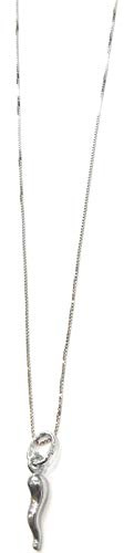Collier femme en argent 925 avec corne porte-bonheur pendentif scaramantique- phrases, pensées, mots avec breloques - pendentif - taille réglable., Argent sterling, Argent