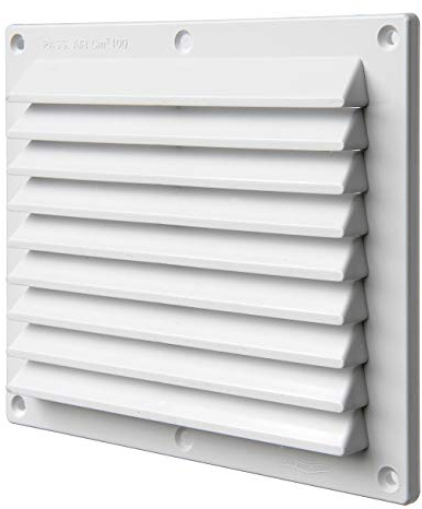 Die Ventilation B1714B Abluftgitter aus weißem Kunststoff, rechteckig von überlappen. Maße: 175 x 146 mm