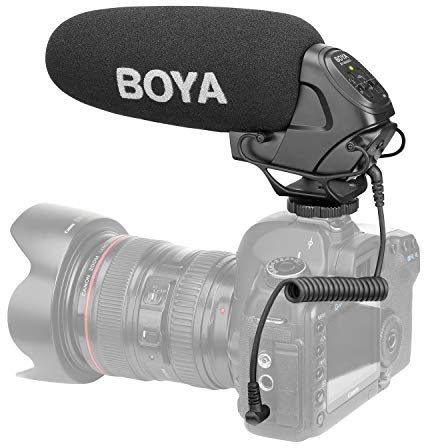 BOYA BY-BM3031 Microfono a condensatore super cardioide per fotocamera DSLR, microfono capacitivo per intervista, per videocamere Canon Nikon Sony DSLR