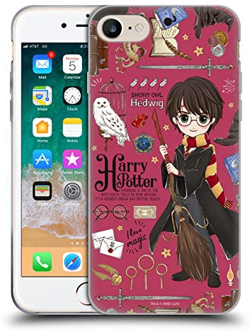Head Case Designs Offizielle Harry Potter Harry Muster Deathly Hallows XXXVII Soft Gel Handyhülle Hülle kompatibel mit Apple iPhone 7/8 / SE 2020 & 2022