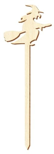Holz Blumenstecker Halloween Hexe V1 - Deko Basteln 10-50cm, Pack mit:1 Stück, Höhe:17cm hoch