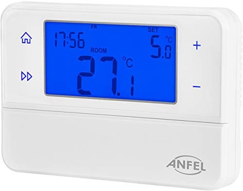 cronotermostato Termostato Cablato Regolatore Di Temperatura Termostato Per Caldaia a Gas Programmabile Display Lcd TOUCH SCREEN, Batteria AA, Retroilluminazione Blu