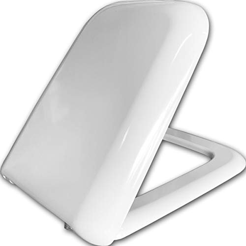 Copriwater Ceramica Cielo modello Shui Originale Bianco, Tavoletta wc in Termoindurente Cerniere Cromate con Chiusura Ammortizzata Soft Close o Chiusura Normale Classica (CHIUSURA RALLENTATA)