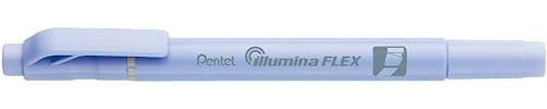 Pentel SLW11P-CE Illumina Flex Textmarker in Pastellfarben mit Doppelspitze zum Hervorheben, Unterstreichen, Markieren und Akzente setzen, schlanke Stiftform, blau, 1 Stück
