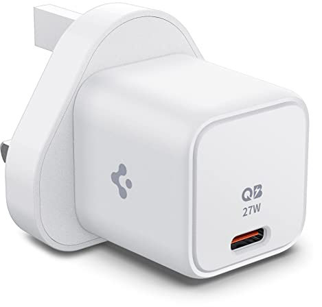 Spigen 27W USB C Super Fast Wall Charger 25W PPS Charger Super Fast Charging Adapter for iPhone 15 14 Pro Max Plus 13 iPad Samsung Galaxy S24 S23 S22 Ultra Fold Flip Steam Deck