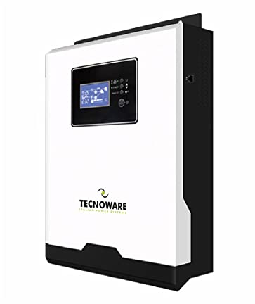 Tecnoware Power Systems - ATA Solar-Hybrid-Wechselrichter 1200VA, Reine Sinuswelle, MPPT, Intelligentes Batterieladegerät, Hybrid Wechselrichter für Solaranlage, Weiß, 1200VA