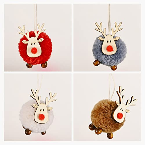 Katutude Weihnachtsbaum Anhänger 4 Stück Christbaumanhänger, Rentier Weihnachtsfiguren Christbaumschmuck Figuren Weihnacht-Schmuck Deko Geschenk Christbaum Deko Basteln
