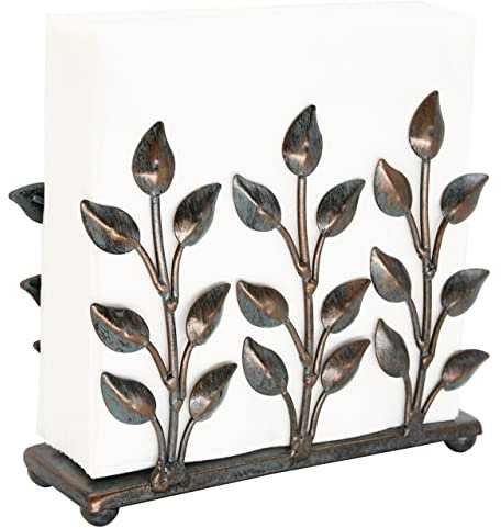 OwlGift Cooper Serviettenhalter, Antiker Metall, Grün, Serviettenspender für Cocktail- oder Mittagessen, vertikale Serviettenhalter für Küche, Tische und Außenbereich