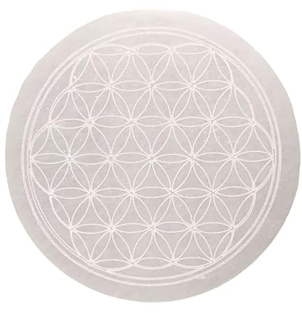 Générique Disque Fleur de Vie en Sélénite ø10cm - Plaque de rechargement