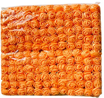 Lot de 144 roses artificielles en mousse orange pour mariage, bouquets de mariage, anniversaire, fête de mariage, décoration